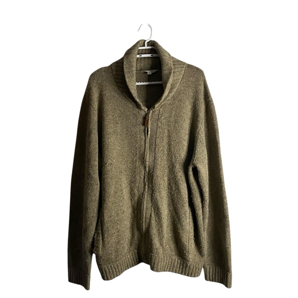 Wind River Men's Oatmeal Full Zip Cozy Knit Cardigan Sweater
